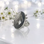 Anillo con obsidiana - plata 950