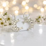 Aros de lunas con cristales swarovski certificados - plata 950