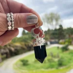 Talismán Portal de Luz con ónix negro y Swarovski certificados hecho a mano plata 950 Chile Pilar Segura
